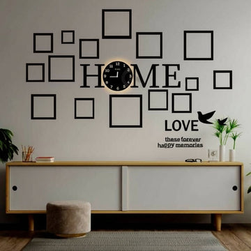 Home clock with frames