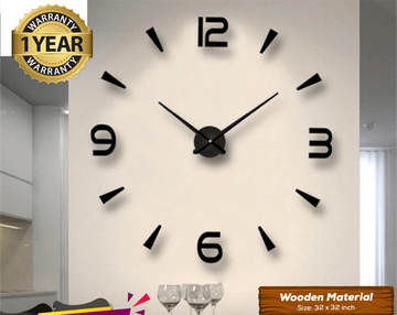 LARGE SIZE WOODEN DIY CLOCK WITH 12 INCHES NEEDLES