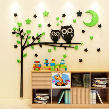 Owl tree wall art